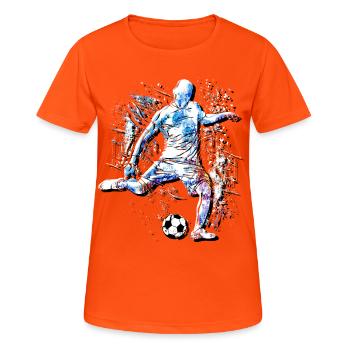 J’aime le football - Footballers Attaquants colorés - T-shirt respirant Femme - orange néon - Devant - AI Model Female 172 dark (172cm)