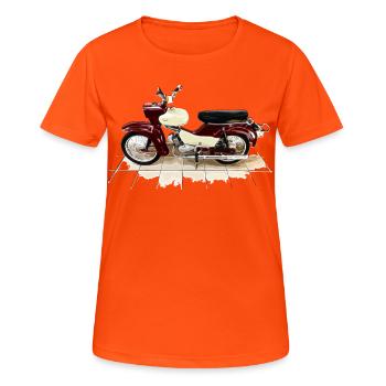 Simson - Star - Frauen T-Shirt atmungsaktiv - Neonorange - Vorne - AI Model Female 172 dark (172cm)