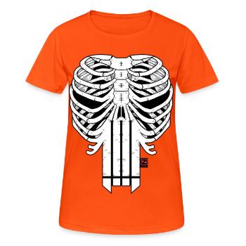 HARDCORE HORROR SHOW SKULL - Women's Breathable T-Shirt - neon orange - Front - AI Model Female 172 dark (172cm)