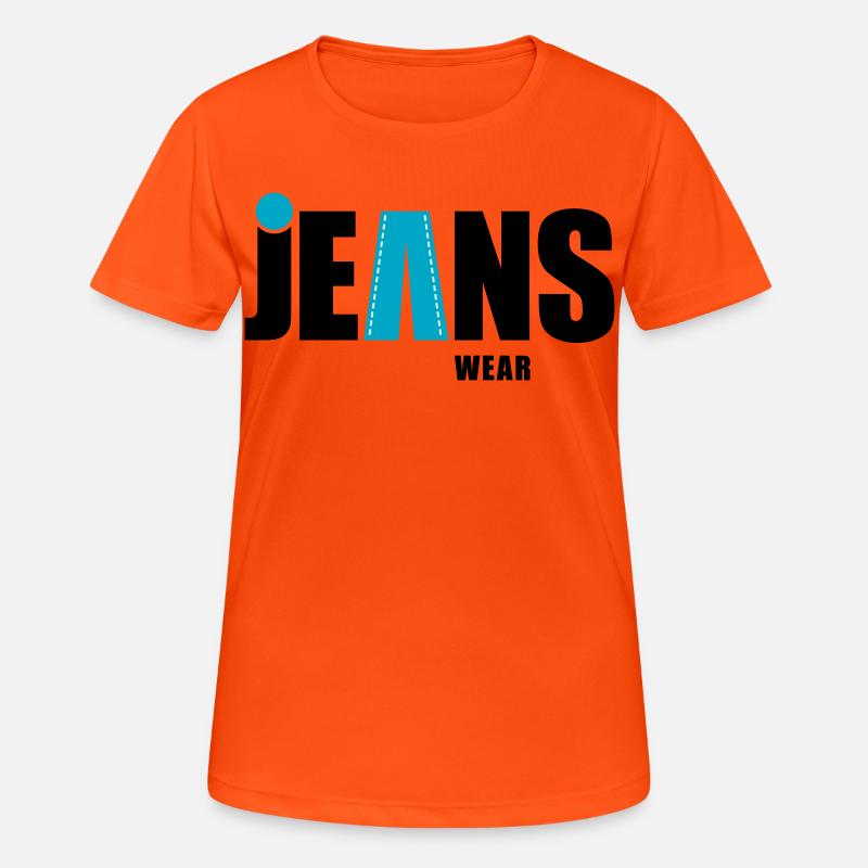 Jeans Wear with a dot - Women's Breathable T-Shirt - neon orange