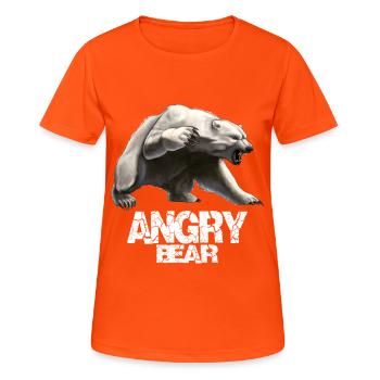 Ours en colère - T-shirt respirant Femme - orange néon - Devant - AI Model Female 172 dark (172cm)