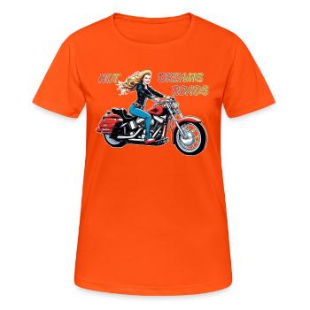 Filles Rêves Chauds Routes - T-shirt respirant Femme - orange néon - Devant - AI Model Female 172 dark (172cm)
