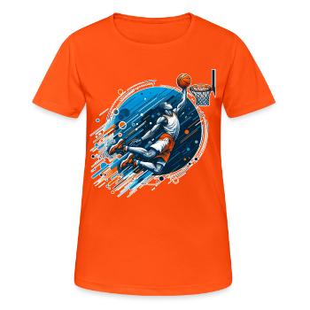 Basketball Dunking Gift - Women's Breathable T-Shirt - neon orange - Front - AI Model Female 172 dark (172cm)