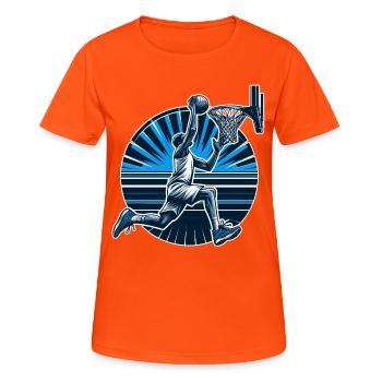 Basketball Dunking Gift - Women's Breathable T-Shirt - neon orange - Front - AI Model Female 172 dark (172cm)