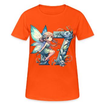 17 Jahre Fee Elfe süß Geburtstag Geschenk - Frauen T-Shirt atmungsaktiv - Neonorange - Vorne - AI Model Female 172 dark (172cm)