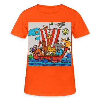 Ground Floor Noah's Ark I Animals I Nature - Women's Breathable T-Shirt - neon orange - Front - AI Model Female 172 dark (172cm)