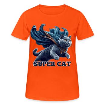 Super Cat BKH Blue Gift - Women's Breathable T-Shirt - neon orange - Front - AI Model Female 172 dark (172cm)