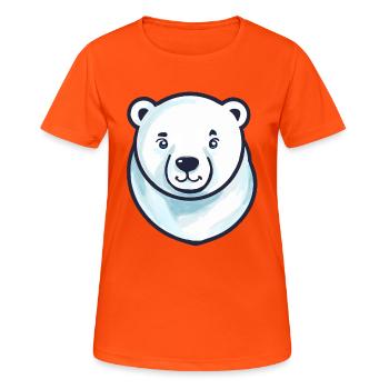 Tête d’ours polaire (bande dessinée) - T-shirt respirant Femme - orange néon - Devant - AI Model Female 172 dark (172cm)