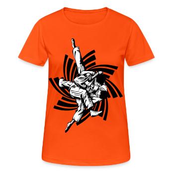 Judo-Griff - Frauen T-Shirt atmungsaktiv - Neonorange - Vorne - AI Model Female 172 dark (172cm)