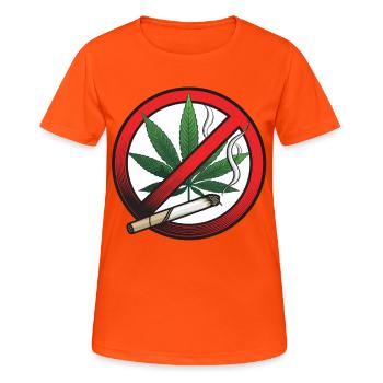 Cannabis Marijuana Prohibition Sign - Women's Breathable T-Shirt - neon orange - Front - AI Model Female 172 dark (172cm)