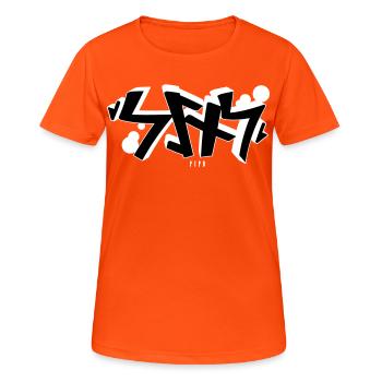 Sins rune graffiti - Women's Breathable T-Shirt - neon orange - Front - AI Model Female 172 dark (172cm)