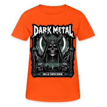 Dark Metal Skeletal Cult - Women's Breathable T-Shirt - neon orange - Front - AI Model Female 172 dark (172cm)