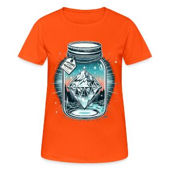 Diamant Eisberg im Einmachglas - Frauen T-Shirt atmungsaktiv - Neonorange - Vorne - AI Model Female 172 dark (172cm)