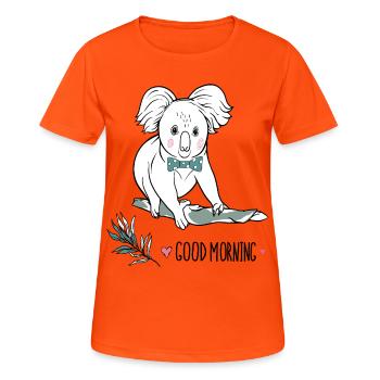 Good Morning Panda - Women's Breathable T-Shirt - neon orange - Front - AI Model Female 172 dark (172cm)