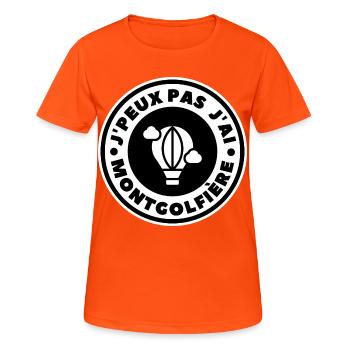 Ich kann keinen Heißluftballon haben - Frauen T-Shirt atmungsaktiv - Neonorange - Vorne - AI Model Female 172 dark (172cm)