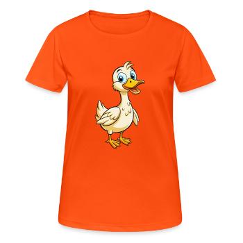 oie mignon personnage de dessin animé Kawaii Clipart - T-shirt respirant Femme - orange néon - Devant - AI Model Female 172 dark (172cm)