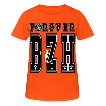 FOREVER BZH - Women's Breathable T-Shirt - neon orange - Front - AI Model Female 172 dark (172cm)