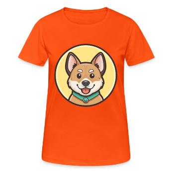 Milieu Asiatique Ovtcharka Chien Race Dessin Animé Kawaii - T-shirt respirant Femme - orange néon - Devant - AI Model Female 172 dark (172cm)