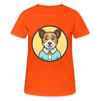 Teddy Roosevelt Terrier Hunderasse Karikatur Kawaii - Frauen T-Shirt atmungsaktiv - Neonorange - Vorne - AI Model Female 172 dark (172cm)