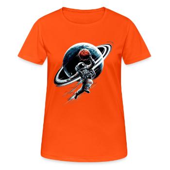 Basketball astronaute astronaute Spaceman cadeau - T-shirt respirant Femme - orange néon - Devant - AI Model Female 172 dark (172cm)