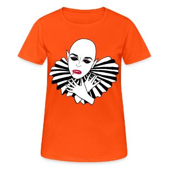 Vintage Manga Vampir Frau - Frauen T-Shirt atmungsaktiv - Neonorange - Vorne - AI Model Female 172 dark (172cm)