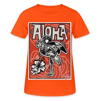 ALOHA - T-shirt respirant Femme - orange néon - Devant - AI Model Female 172 dark (172cm)
