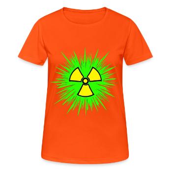Nucléaire Radiochimie Nucléaire Nucléaire Signes - T-shirt respirant Femme - orange néon - Devant - AI Model Female 172 dark (172cm)