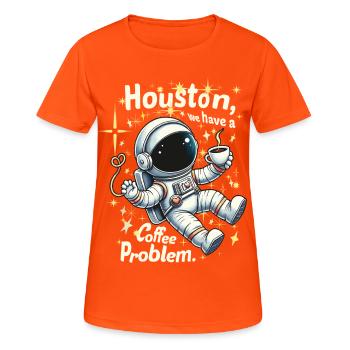 Coffee, Kaffee - lustiger Spruch - Frauen T-Shirt atmungsaktiv - Neonorange - Vorne - AI Model Female 172 dark (172cm)