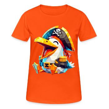 mouette pirate - T-shirt respirant Femme - orange néon - Devant - AI Model Female 172 dark (172cm)