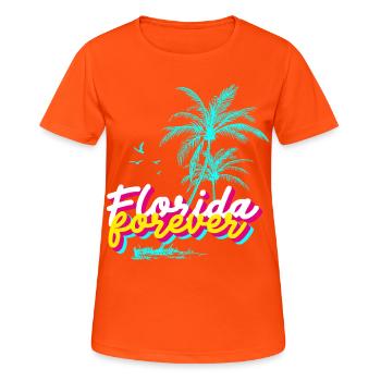 Florida Forever Palmenparadies - Frauen T-Shirt atmungsaktiv - Neonorange - Vorne - AI Model Female 172 dark (172cm)
