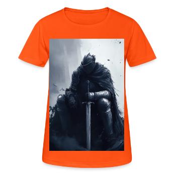 Poster Illustration Chevalier - Frauen T-Shirt atmungsaktiv - Neonorange - Vorne - AI Model Female 172 dark (172cm)