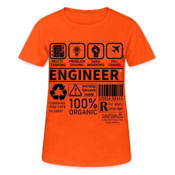 engineer multi tasking problem solving working - Frauen T-Shirt atmungsaktiv - Neonorange - Vorne - AI Model Female 172 dark (172cm)