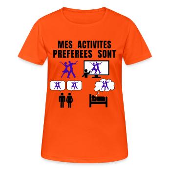 DANSE - MES ACTIVITES PREFEREES - T-shirt respirant Femme - orange néon - Devant - AI Model Female 172 dark (172cm)