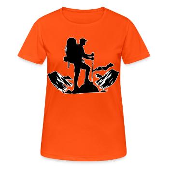 Contour du vagabond - T-shirt respirant Femme - orange néon - Devant - AI Model Female 172 dark (172cm)