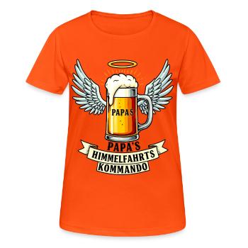 Commandement de l’Ascension de papa - Conception de bière pour la fête des pères - T-shirt respirant Femme - orange néon - Devant - AI Model Female 172 dark (172cm)