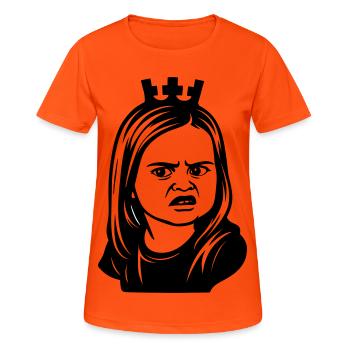 Fille mème sceptique avec couronne - T-shirt respirant Femme - orange néon - Devant - AI Model Female 172 dark (172cm)