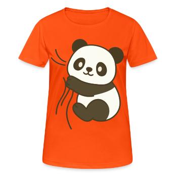 Panda Cuddly - Women's Breathable T-Shirt - neon orange - Front - AI Model Female 172 dark (172cm)