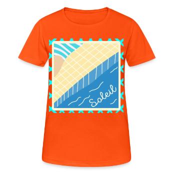 SWIMMING POOL SUMMER VACATION SUN - Women's Breathable T-Shirt - neon orange - Front - AI Model Female 172 dark (172cm)