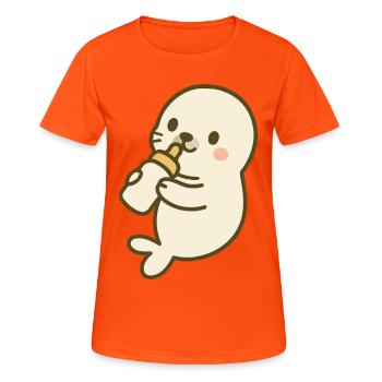 Flacon Seal Baby - T-shirt respirant Femme - orange néon - Devant - AI Model Female 172 dark (172cm)