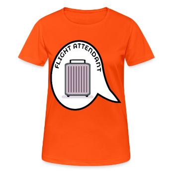 VALISE D’HÔTESSE DE L’AIR - T-shirt respirant Femme - orange néon - Devant - AI Model Female 172 dark (172cm)