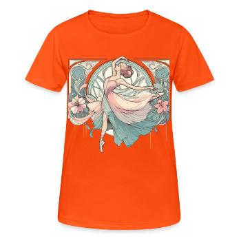 Ballett Tänzerin Ballerina Art Nouveau Geschenk - Frauen T-Shirt atmungsaktiv - Neonorange - Vorne - AI Model Female 172 dark (172cm)
