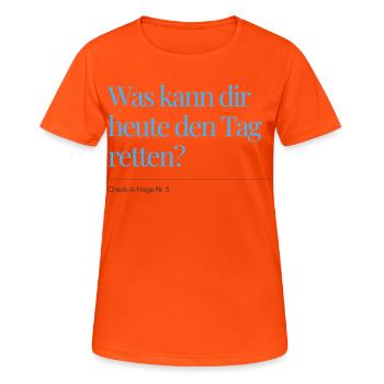 Question n° 5 - T-shirt respirant Femme - orange néon - Devant - AI Model Female 172 dark (172cm)