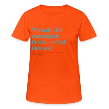 Question n° 2 d’enregistrement - T-shirt respirant Femme - orange néon - Devant - AI Model Female 172 dark (172cm)