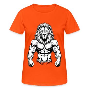 Strength of Leo - Women's Breathable T-Shirt - neon orange - Front - AI Model Female 172 dark (172cm)