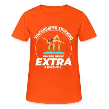 Synchronschwimmen, wo man extra ist - Frauen T-Shirt atmungsaktiv - Neonorange - Vorne - AI Model Female 172 dark (172cm)