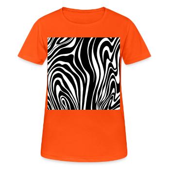 Zebrastreifen Raute - Frauen T-Shirt atmungsaktiv - Neonorange - Vorne - AI Model Female 172 dark (172cm)