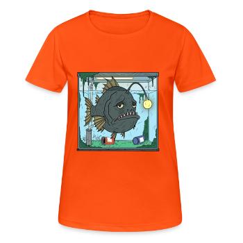 Leben der Aquarienfische - Frauen T-Shirt atmungsaktiv - Neonorange - Vorne - AI Model Female 172 dark (172cm)