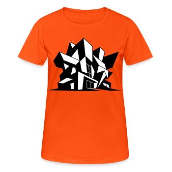 Brutalisme Architecture - T-shirt respirant Femme - orange néon - Devant - AI Model Female 172 dark (172cm)