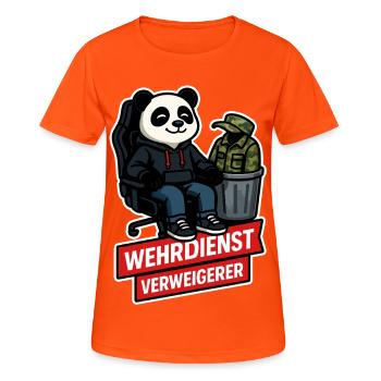 Refuse Military Service Panda Peace Design - Women's Breathable T-Shirt - neon orange - Front - AI Model Female 172 dark (172cm)