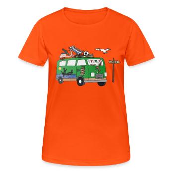 La_Dolce Vanlife Camper Italia - T-shirt respirant Femme - orange néon - Devant - AI Model Female 172 dark (172cm)